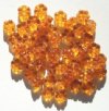 50 8mm Transparent Topaz Flower Beads